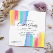 Rainbow Easter Party Elegant Waterverf Paars Kaart