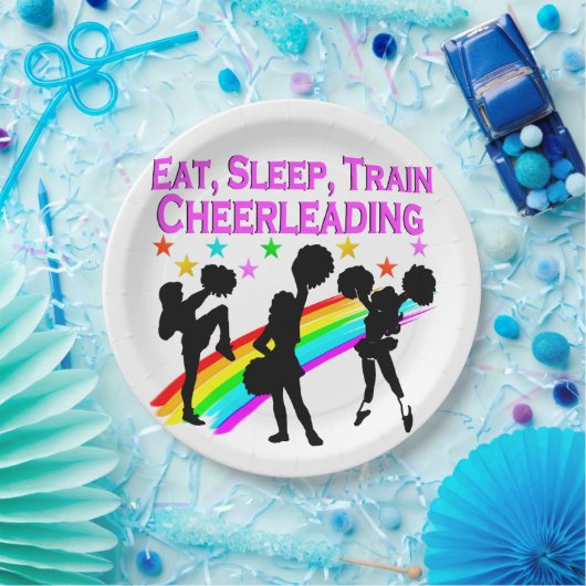 RAINBOW EAT SLEEP CHEERLEADERONTWERP PAPIEREN BORDJE (Feest)
