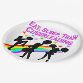 RAINBOW EAT SLEEP CHEERLEADERONTWERP PAPIEREN BORDJE (Gekanteld)