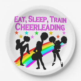 RAINBOW EAT SLEEP CHEERLEADERONTWERP PAPIEREN BORDJE