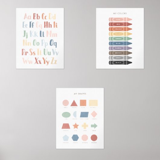 Rainbow Educational Classroom Decor Set van 3 (Voorkant)