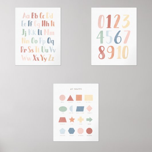 Rainbow Educational Classroom Decor Set van 3 (Voorkant)