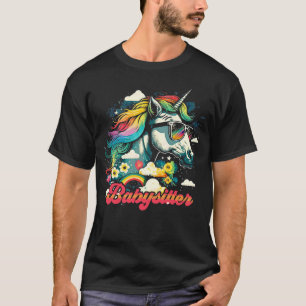 Rainbow eenhoorn babysitter t-shirt