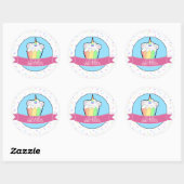Rainbow Eenhoorn Cupcake Bakkerij Box Stickers (Vel)