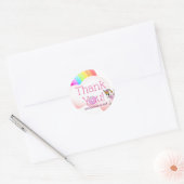 Rainbow Eenhoorn Dab Dance Pose Roze Iced Donut Ronde Sticker (Envelop)