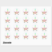 Rainbow Eenhoorn Gezicht Stickers (Vel)