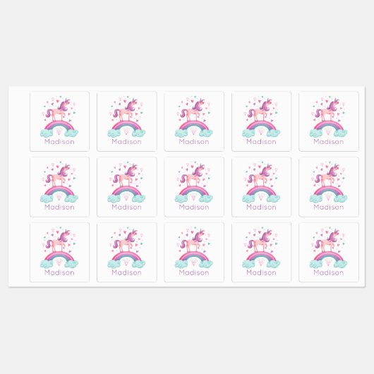 Rainbow Eenhoorn Labels (Vel)