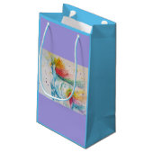 Rainbow Eenhoorn lila Aquarel Gift Bag Klein Cadeauzakje (Achterkant Gekanteld)