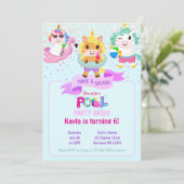 Rainbow Eenhoorn Maak een splash pool party Kaart (Staand voorkant)