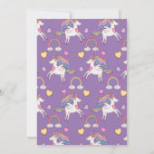 Rainbow Eenhoorn Meisjes Verjaardag Party Uitnodig Kaart (Achterkant)