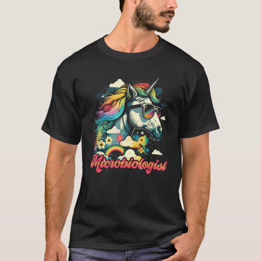 Rainbow Eenhoorn Microbioloog Microbiologie T-shirt (Voorkant)