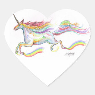 Rainbow Eenhoorn Paard Pony Schattige Vlieg Hart S Sticker