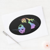 Rainbow Eenhoorn Panda's Magic Sparkle Knuffel Ovale Sticker (Envelop)