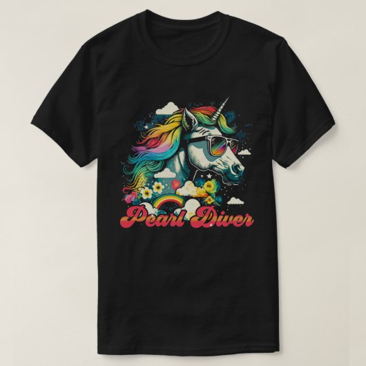 Rainbow eenhoorn parel duiker t-shirt (Design voorkant)
