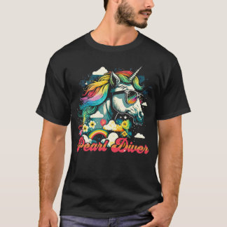 Rainbow eenhoorn parel duiker t-shirt