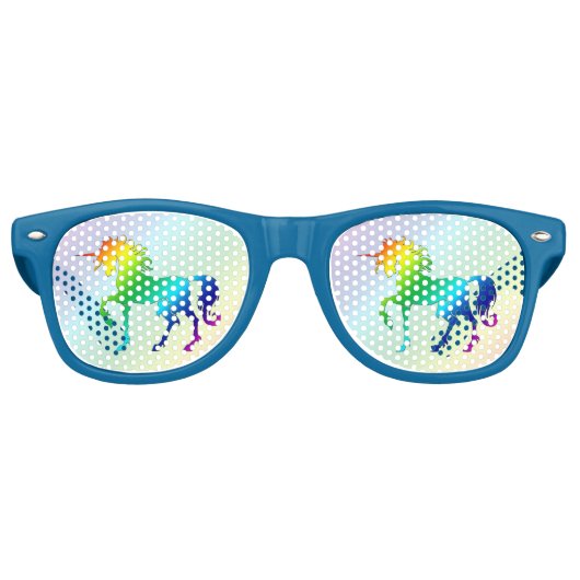 Rainbow Eenhoorn Party Shades Retro Zonnebril (Voorkant)