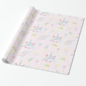 Rainbow Eenhoorn Pastel Schattige Cadeaupapier (Uitgerold)
