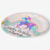 Rainbow Eenhoorn prinses gradiënt verjaardagsfeest Papieren Bordje (Gekanteld)
