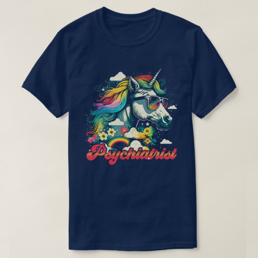 Rainbow Eenhoorn Psychiater T-shirt (Design voorkant)