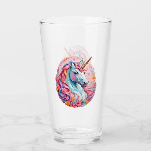 Rainbow Eenhoorn Roze Tint Glas (Voorkant)