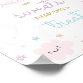 Rainbow eenhoorn snoep en trakteert verjaardagsfee poster (Hoek)