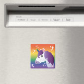 Rainbow Eenhoorn Sparkle Emoji Magnet (Insitu (Vaatwasser))