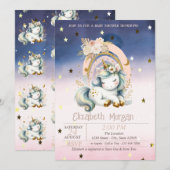 Rainbow Eenhoorn Stars Ombre Baby shower Kaart (Voorkant / Achterkant)