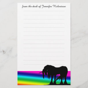 Rainbow Eenhoorn Stationery w / lijnen Briefpapier