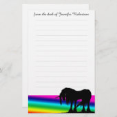 Rainbow Eenhoorn Stationery w / lijnen Briefpapier (Voorkant / Achterkant)
