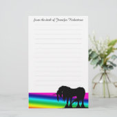 Rainbow Eenhoorn Stationery w / lijnen Briefpapier (Staand voorkant)