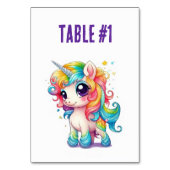 Rainbow Eenhoorn Tafelnummers Zitplaatsen (Achterkant)