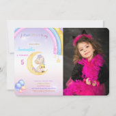 Rainbow Eenhoorn Verjaardag Foto Uitnodiging (Voorkant)