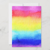 Rainbow Eenhoorn Verjaardag Uitnodiging Black Lash (Achterkant)