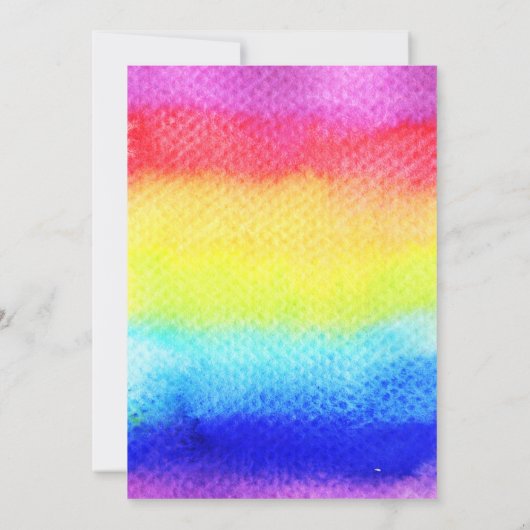 Rainbow Eenhoorn Verjaardag Uitnodiging Black Lash (Achterkant)