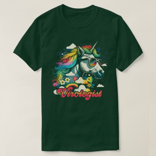 Rainbow Eenhoorn Viroloog T-shirt (Design voorkant)