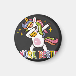 Rainbow Eenhoorn Werken Bestie Emotionele Onderste Magneet