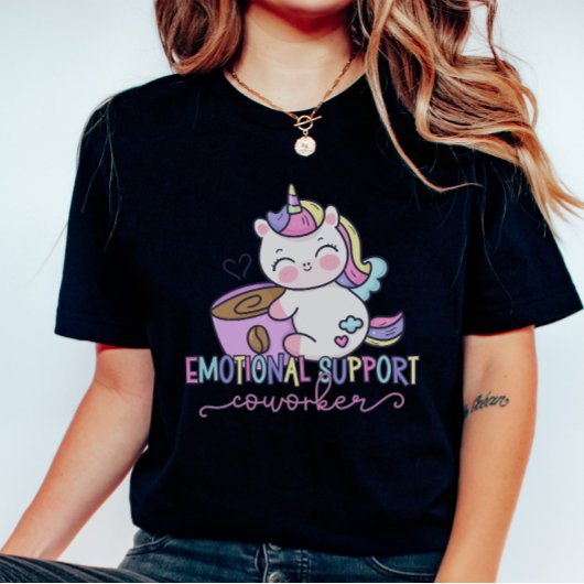 Rainbow Eenhoorn Werken Bestie Emotionele Onderste T-shirt