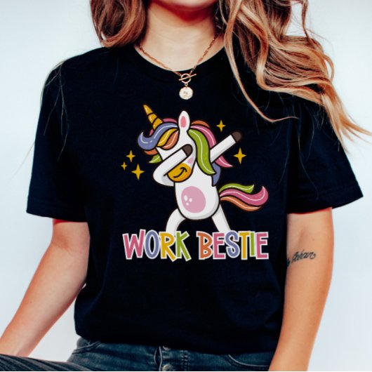 Rainbow Eenhoorn Werken Bestie Emotionele Onderste T-shirt