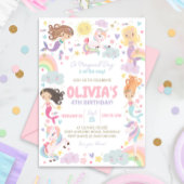 Rainbow Eenhoorn Zeemeermin Verjaardag Uitnodiging