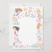 Rainbow Eenhoorn Zeemeermin Verjaardag Uitnodiging (Achterkant)