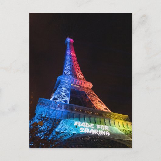 Rainbow Eiffel Tower Made for Sharing Paris Briefkaart (Voorkant)