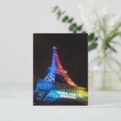 Rainbow Eiffel Tower Made for Sharing Paris Briefkaart (Staand voorkant)