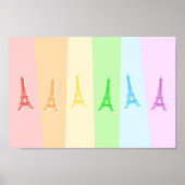 Rainbow Eiffel Tower Poster (Voorkant)