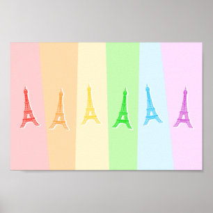 Rainbow Eiffel Tower Poster