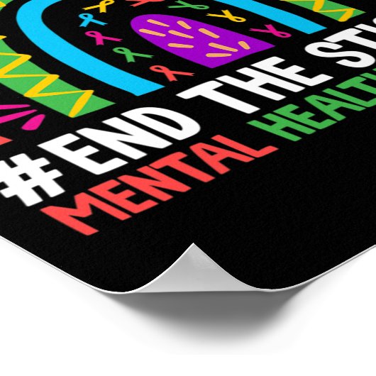 Rainbow Einde Het Stigma Mental Health Matter Awar Poster (Hoek)