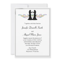 Rainbow Elegance Gay Brides Wedding Invitation