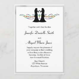 Rainbow Elegance Gay Brides Wedding Invitation Kaart