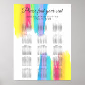 Rainbow Elegant LGBTQ Wedding Table Seating Chart Poster (Voorkant)