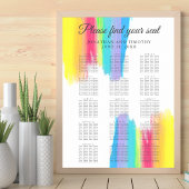 Rainbow Elegant LGBTQ Wedding Table Seating Chart Poster
