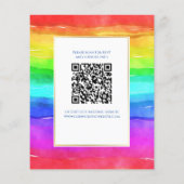 Rainbow elegant qr code budget bruiloft uitnodigin (Achterkant)